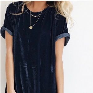 Roolee Steel Blue Velvet Top!!